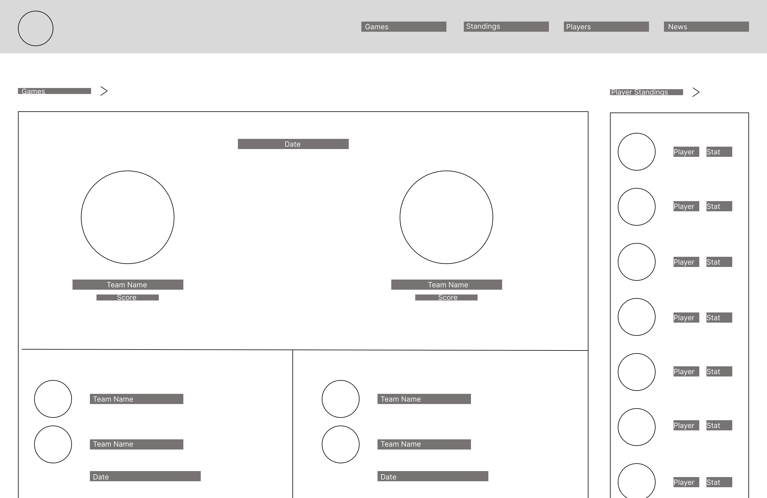 Home wireframe